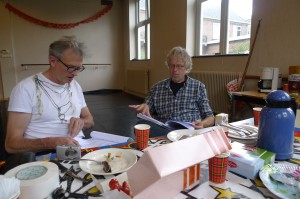 Jan Veldman en Peter de Haan tijdens de eerste repetitie, september 2013.